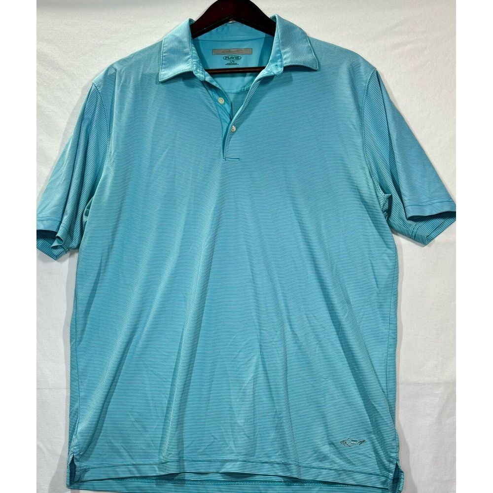 Greg Norman Mens Striped‎ Golf Shirt Sz L